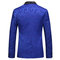 Männer Floral Beste 3 Stück Blau Smoking Blazer Anzüge Schal Revers - Bild 3