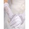 Taft Luxuriös Perlenstickerei Weiß  Brauthandschuhe - Bild 1