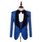 Männer Blazer Plus Euro Größe Formale Blau 3 Stück Anzüge Mit Hose Weste - Bild 3