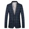 Mode Casual Business Männer Blazer Grau Anzüge Plaid Treffen - Bild 2