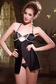 Elasthan Schwarz Sexy Oben Halfter Polyester Babydoll