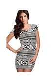 Elasthan Drucken Mini Kleid Bodycon Polyester Club Kleider