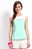 Ausschnitt Charmant Chiffon Juwel Frauen Tops Club Kleider