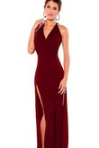 Ausschnitt Lange Polyester V-Ausschnitt Elegant Damen Bodycon Club Kleider