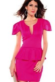 Polyester Peplum Elegant Bodycon Damen Club Kleider