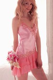 Satin Attraktiv Schätzchen Süß Rosa Negligees