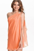 Asymmetrisch Eine Schulter Sexy Orange Minikleid Club Kleider