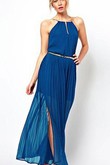 Juwel Polyester Damen Elegant Ausschnitt Maxi Club Kleider