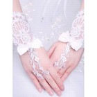 Spitze Mit Bowknot Weiß Chic|Modern Brauthandschuhe