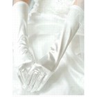 Satin Einfache Weiß Elegant|Bescheiden Brauthandschuhe