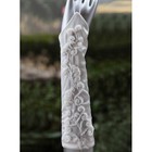 Taft Perlenstickerei Weiß Luxuriös Brauthandschuhe