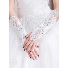 Spitze Paillette Weiß Chic|Modern Brauthandschuhe