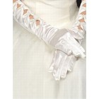 Taft Perlenstickerei Elegant Weiß Brauthandschuhe