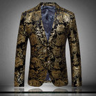 Casual Floral Jacken Herren Gold Smoking Asiatischen