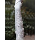 Taft Mit Applikation Weiß Luxuriös Brauthandschuhe