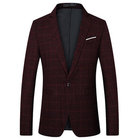 Männer Anzug Blazer Casual Männlichen Wein Rot Größe M-5xl Plaid