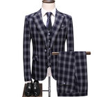 Anzüge Elegante Hochzeit Smoking Neueste Plaid 3 Stück