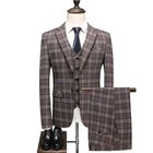 Luxus Plaid Druck Hochzeit Business Slim Fit Männer Anzug 3 Stück Anzüge