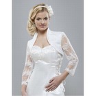 Taft Weiß Elegant|Bescheiden Spitze Saum Bolero