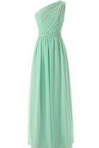 A-Line Chiffon Ärmelloses Bodenlanges Brautjungfernkleid mit Reißverschluss