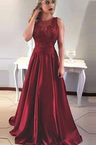 Prinzessin A-Line Single Gerüschtes Normale Taille Abendkleid mit Schaufel Ausschnitt