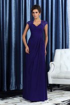 Meerjungfrau Stil Ärmelloses Chiffon Empire Taille Sittsames Brautmutterkleid