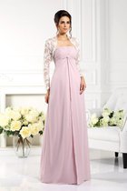 Reißverschluss Empire Taille A-Linie Trägerlos Sittsames Brautmutterkleid
