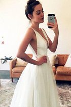 Tüll Blendend Prinzessin Gerüschtes Sweep Train A-Line Brautkleid