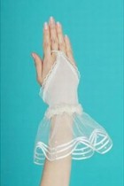 Tüll Einfache Weiß Vintage|Zeitlos Brauthandschuhe