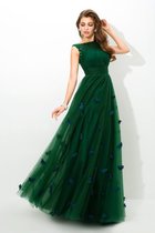 Prinzessin A-Line Ärmelloses Bodenlanges Sittsames Abendkleid