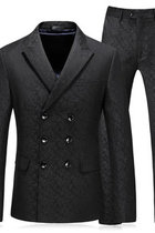 Anzüge Set 3 Stücke Klassische Herren Schwarz Blazer Herren Anzug