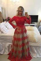 Tüll Abendkleid mit Schulterfreier Ausschnitt