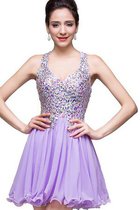 Nackenband Luxus Glamouröses Legeres Abiballkleid aus Chiffon