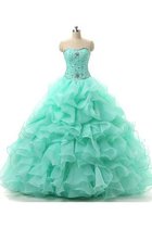 Tüll Perlenbesetztes Organza Duchesse-Linie Partykleid mit Applike