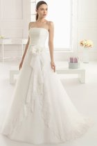 Trägerlos Kirche Bodenlanges Swing Formelles Brautkleid