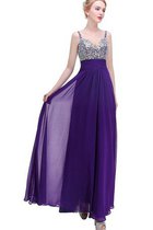 Reißverschluss Natürliche Taile Chiffon Ballkleid mit Perlen ohne Ärmeln