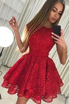 Traum A-Linie Ärmelloses Normale Taille Schaufel-Ausschnitt Prinzessin Mini Abiballkleid