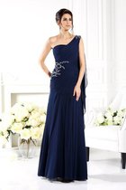 Ärmelloses Enges Anständiges Brautmutterkleid aus Chiffon mit Empire Taille