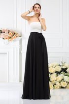 Trägerlos Reißverschluss Chiffon A-Linie Bodenlanges Brautjungfernkleid