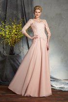 Chiffon Reißverschluss A-Line Sittsames Brautmutterkleid mit Applikation