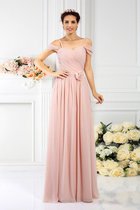 Empire Taille Plissiertes Chiffon Reißverschluss Brautjungfernkleid mit Drapierung