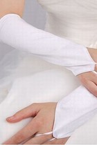 Taft Einfache Weiß Vintage Brauthandschuhe