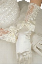Taft Mit Bowknot Weiß Chic|Modern Brauthandschuhe
