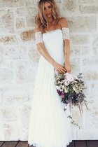 Ärmellos Plissiertes Pompöse Brautkleid mit Bordüre mit Gekappten Ärmeln