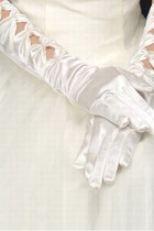 Taft Perlenstickerei Elegant Weiß Brauthandschuhe