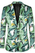 Pattern Banana Blazer Neuheiten Floral Anzug Exklusive