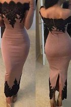 Reißverschluss Satin Langärmeliges Enges Ehrbar Normale Taille Knöchellanges Ballkleid