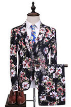 Anzug Muster Floral Gedruckt Smoking Blazer Schlank