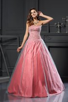 Satin Empire Taille Ärmelloses Herz-Ausschnitt Bodenlanges Partykleid