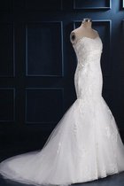 Spitze Herz-Ausschnitt Paillette Wadenlanges Brautkleid mit Einem Schulter